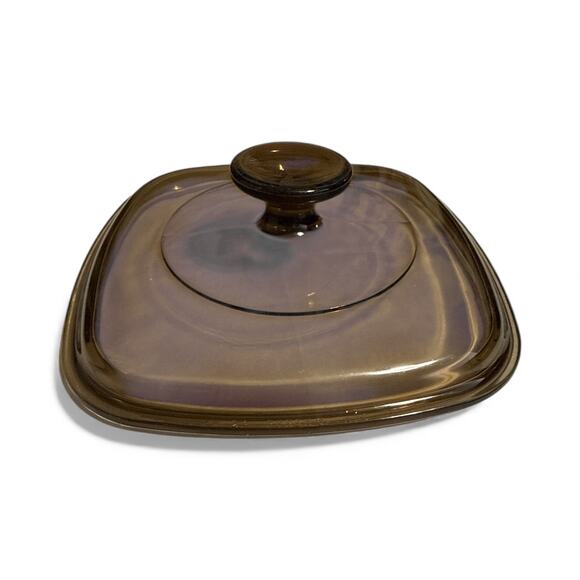 Corning Vision Ware Brown Amber 7" Square Baking Dish Lid A7C Replacement Pyrex - Picture 1 of 2